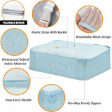 JD FRESH Nylon 7 Pieces Travel Organizer Pouch/Packing Cubes/Travel Essentials for Women Luggage/Space Saver Bags for Clothes/Toiletry Kit/Underwear/Makeup Kit/Travel Accessories(Light Blue)