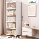JD FRESH 5 Tier Foldable Plastic Rack for Storage/Kitchen Cupboard/Versatile and Sturdy Wardrobe for Clothes/Multipurpose Storage Organizer/Closet for Bedroom/Living Room/Laundry Room (Transparent)