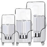 JD FRESH Combo of 3 Trolley Bag Cover/Suitcase Bag Cover/Waterproof Dustproof Luggage Cover/Zippered Clear PVC Suitcase Covers Protectors (28 inch, 24 inch, 20inch)