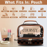 JD FRESH Transparent Cosmetic Case/Makeup Organizer/Toiletry Pouch for Men and Women/Portable Travel Bag/Waterproof Vanity Bag for Women/Makeup Essentials (Brown)