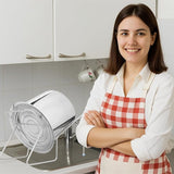 JD FRESH 5 Liter Stainless Steel Rice Pot Drainer Stand/Tabletop Cooked Rice Filter Vessel/Anti-Rust and Heavy Duty Sink Strainer/Hands-Free Kitchen Strainer for Rice/Noodles/Beans/Vegetables (1 PC)