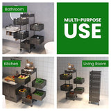 JD FRESH 6-Tier Metal Rotating Kitchen Trolley/Spice Rack/Vegetable & Fruit Storage/Organizer Holder and Onion-Potato Storage Basket for Kitchen