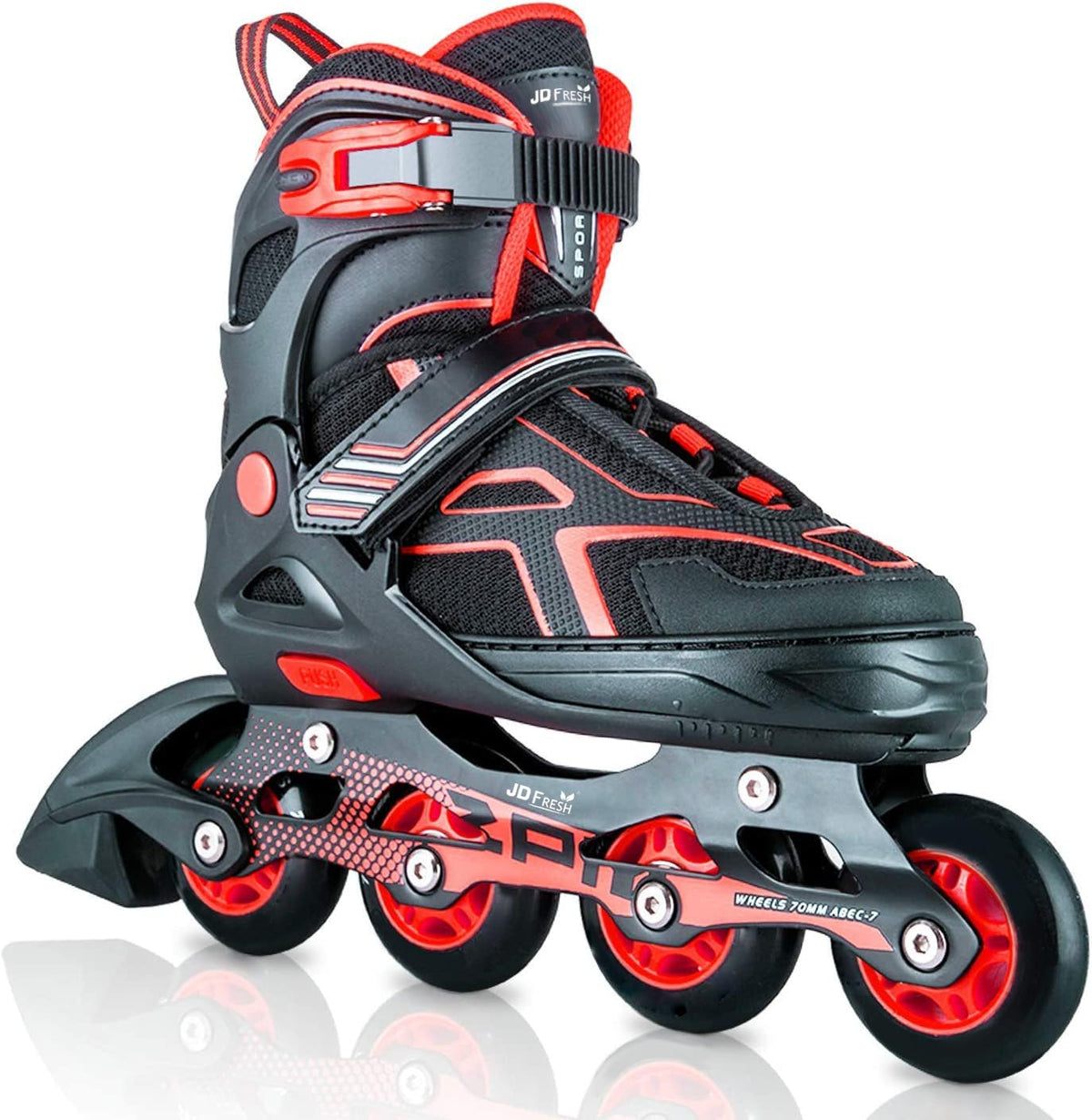 4 wheel skates -red-M