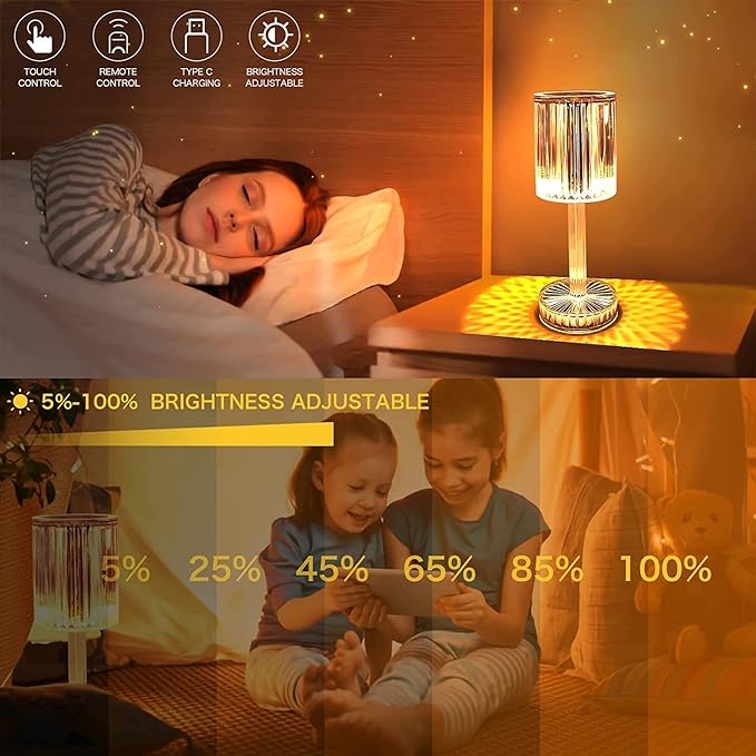JD FRESH Crystal Light, Touch Lamp