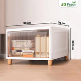 JD FRESH 1 Tier Foldable Plastic Rack for Storage/Kitchen Cupboard/Versatile and Sturdy Wardrobe for Clothes/Multipurpose Storage Organizer/Closet for Bedroom/Living Room/Laundry Room (Transparent)