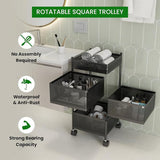 JD FRESH 4-Tier Metal Rotating Kitchen Trolley/Spice Rack/Vegetable & Fruit Storage/Organizer Holder and Onion-Potato Storage Basket for Kitchen