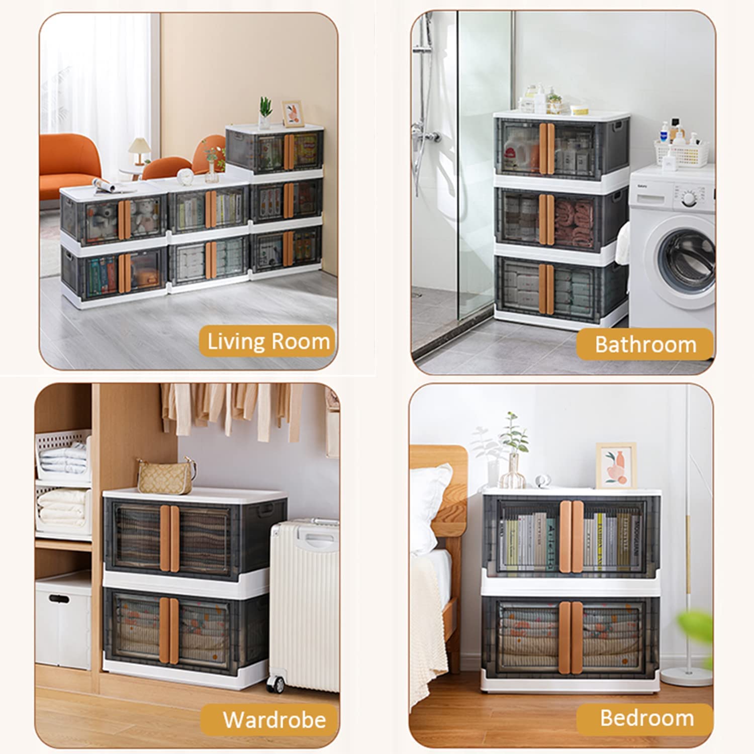 JD Fresh Plastic Cupboard for Storage, Durable Storage Cabinet, Foldable Cupboards for Storage, Multifunctional Storage Organizer for Home, Office, Kitchen, and Laundry Room Organization