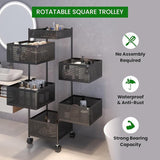 JD FRESH 6-Tier Metal Rotating Kitchen Trolley/Spice Rack/Vegetable & Fruit Storage/Organizer Holder and Onion-Potato Storage Basket for Kitchen