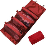 JD FRESH 4 in 1 Large Capacity Cosmetic Mesh Bag/Makeup Organizer/Toiletry Pouch for Men and Women/Portable Travel Bag/Makeup Essentials (Pink)