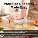 JD FRESH Vegetable Chopper for Kitchen Use/4 Sharp Stainless-Steel Blades/Hand Push Chopping of Onion/Garlic/Fruits/Vegetable Cutter Kitchen Tool/350ML (Pack of-2 White)