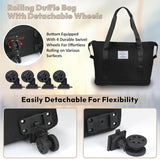 JD FRESH 2 Layer Nylon Duffle Bags/Convertible Travel Luggage with Wheels/Waterproof Traveling Bag for Clothes/Foldable - Extendable Duffle Luggage for Men and Women