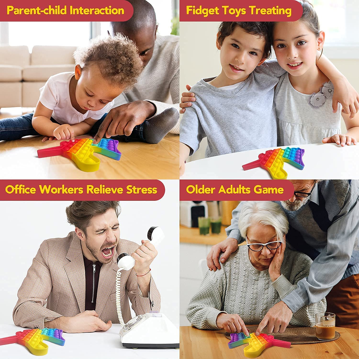 JD Fresh pop it Fidget Toys | Simple dimple pop its | Squishy Toy pop it Game | popit Game Rainbow | Mini Pop it | Stress Relief Toys, Sensory Toys for Kids Rainbow Design