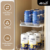 JD FRESH Plastic 2 Tier Cosmetics, Stationery Under Sink Organiser/Clear Bathroom Cabinets/Vanity Countertop Storage Container/Medicine Cabinet/Drawers Bins/Pull-Out Organization with Track