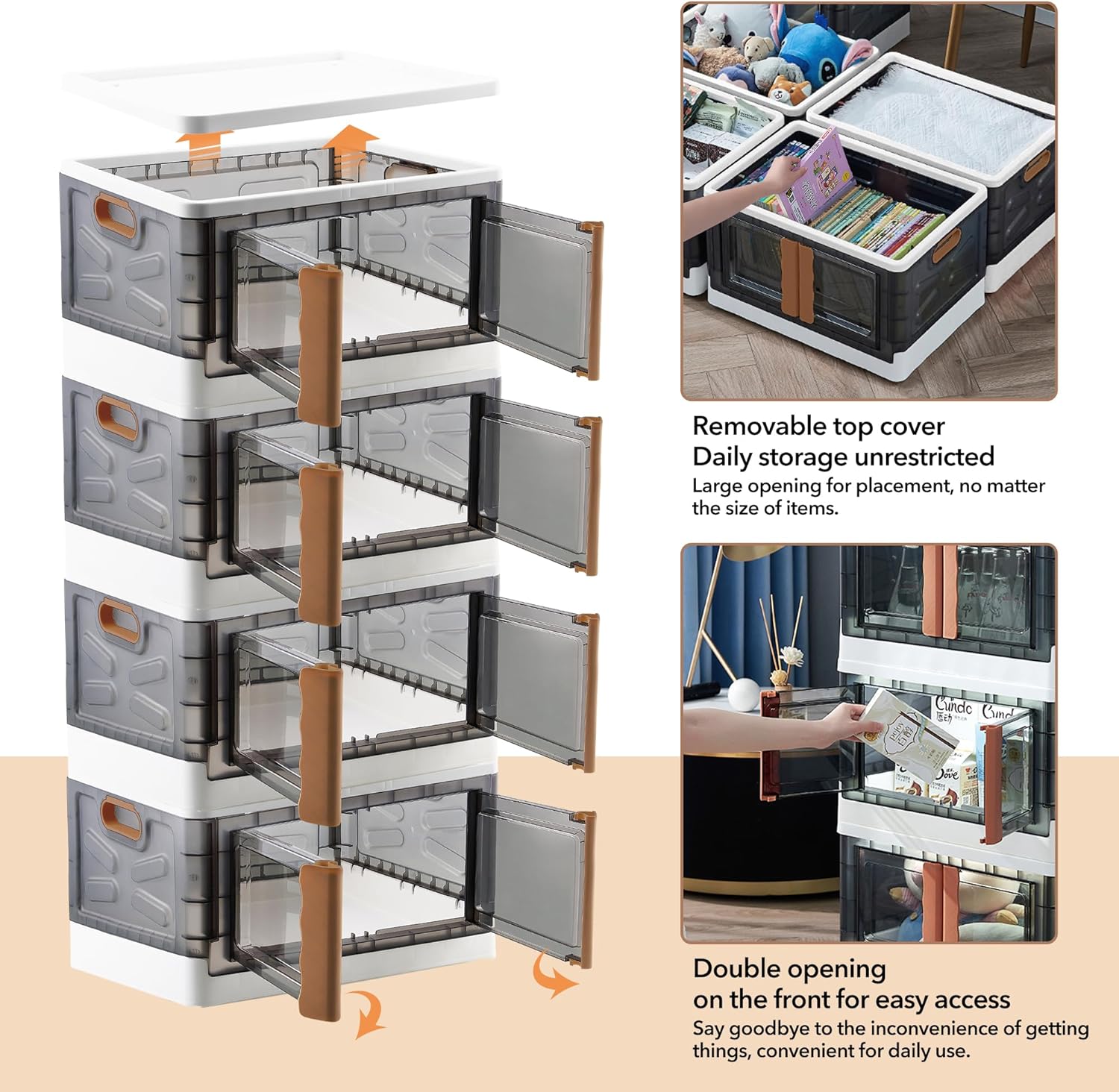 JD Fresh Plastic Cupboard for Storage, Durable Storage Cabinet, Foldable Cupboards for Storage, Multifunctional Storage Organizer for Home, Office, Kitchen, and Laundry Room Organization