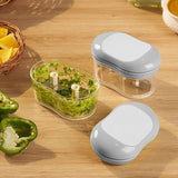 JD FRESH Vegetable Chopper for Kitchen Use/4 Sharp Stainless-Steel Blades/Hand Push Chopping of Onion/Garlic/Fruits/Vegetable Cutter Kitchen Tool/350ML (Pack of-2 White)