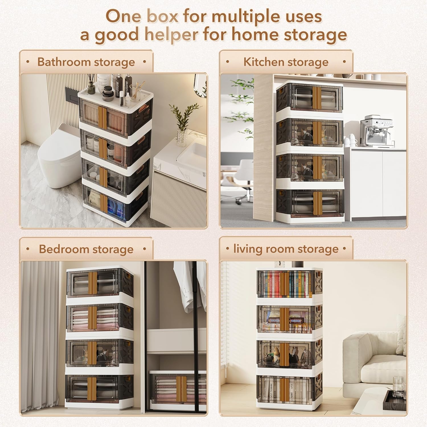 JD Fresh Plastic Cupboard for Storage, Durable Storage Cabinet, Foldable Cupboards for Storage, Multifunctional Storage Organizer for Home, Office, Kitchen, and Laundry Room Organization