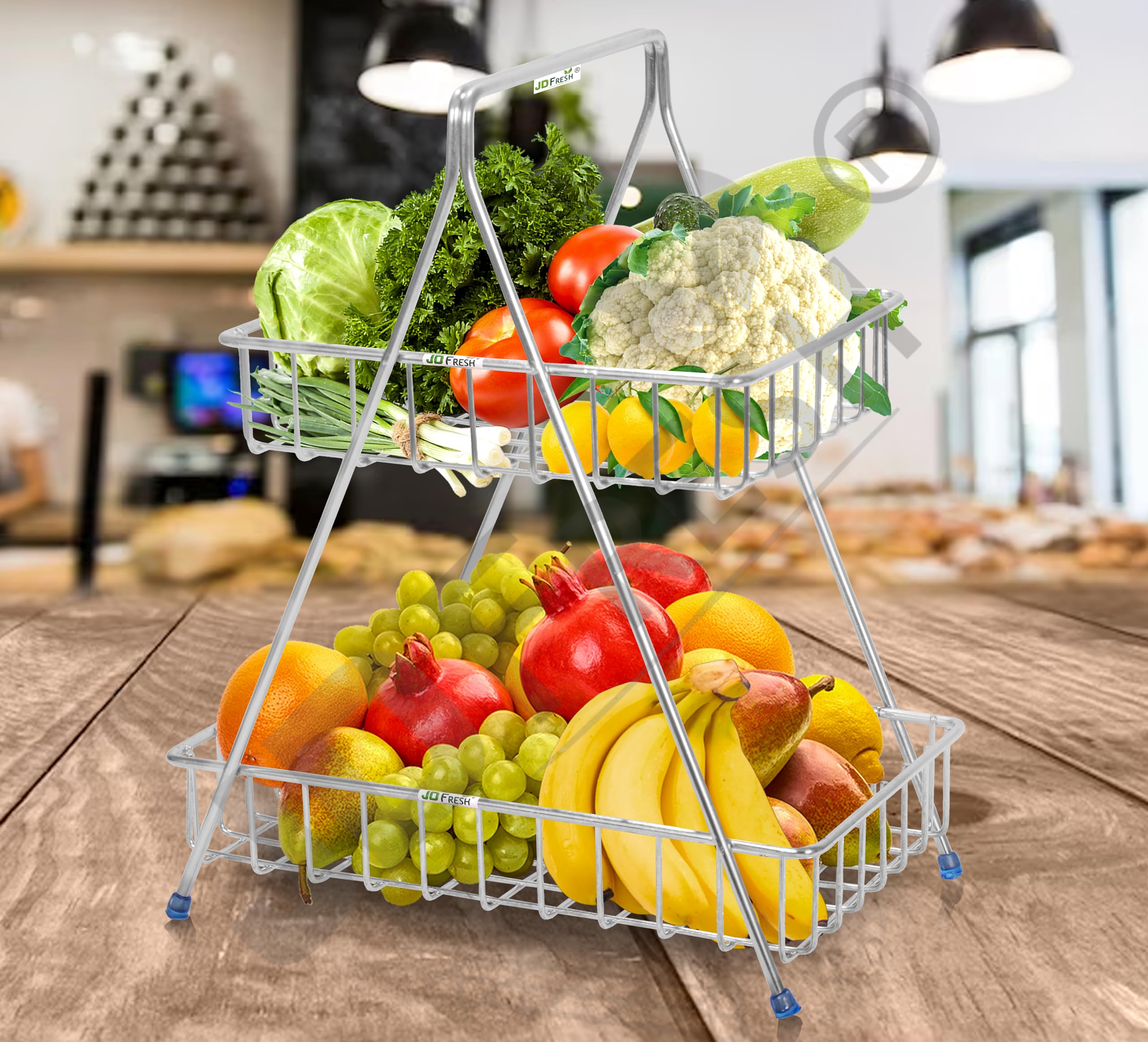 fruit basket rectangle-2 tire chrome