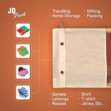 Elegant Saree Storage Covers - Orange, Transparent Top, Lightweight & Durable Organizers for Sarees
