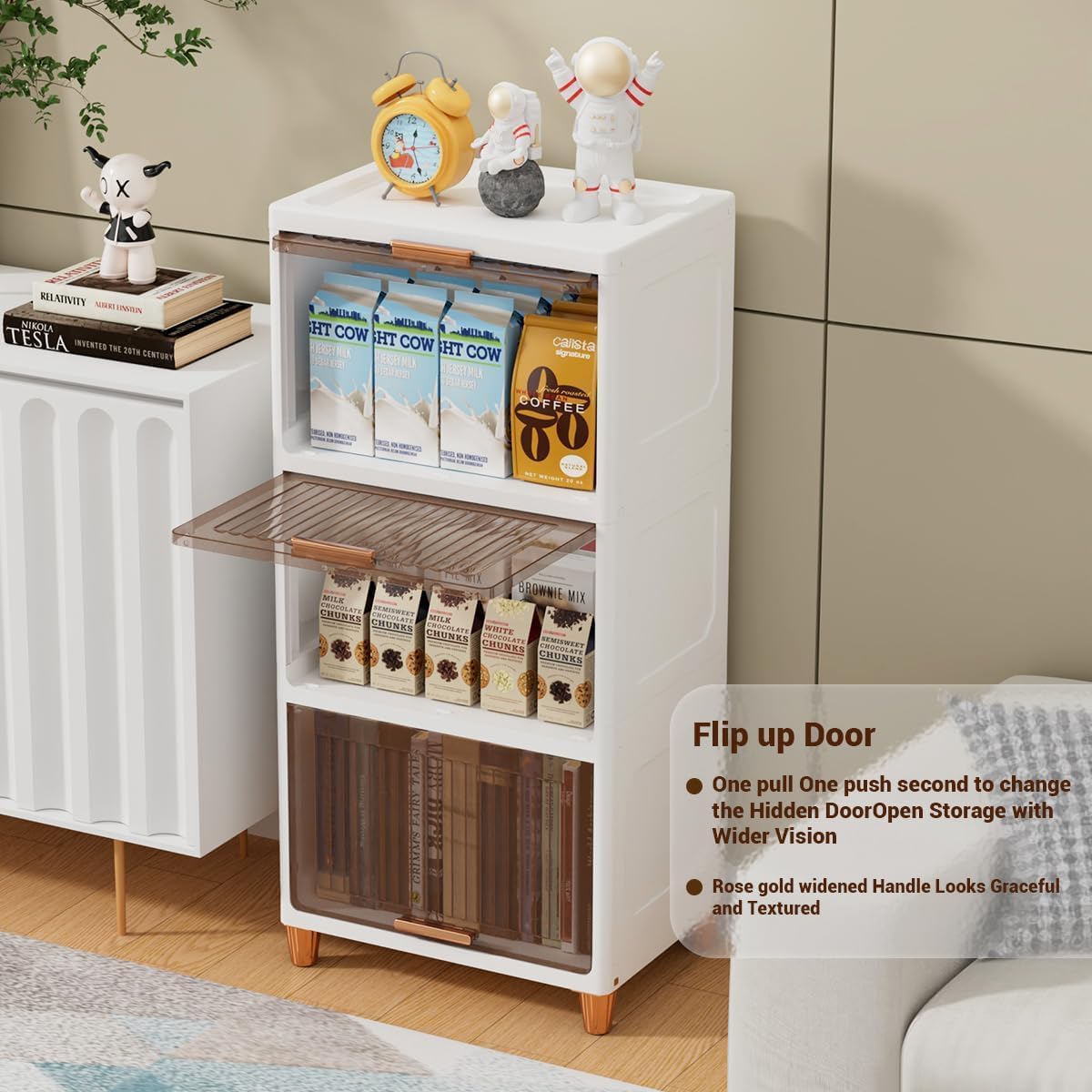 Foldable Plastic Cloth Rack for Storage/Kitchen Cupboard/Versatile and Sturdy Wardrobe for Clothes/Storage Organizer/Closet for Bedroom/Living Room/Laundry Room/Study(White)