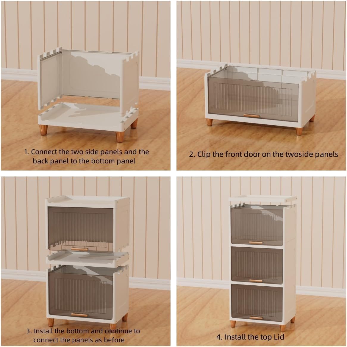 Foldable Plastic Cloth Rack for Storage/Kitchen Cupboard/Versatile and Sturdy Wardrobe for Clothes/Storage Organizer/Closet for Bedroom/Living Room/Laundry Room/Study(White)