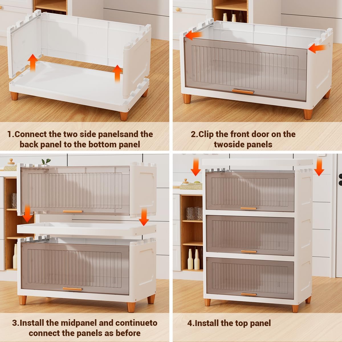 Foldable Plastic Cloth Rack for Storage/Kitchen Cupboard/Versatile and Sturdy Wardrobe for Clothes/Storage Organizer/Closet for Bedroom/Living Room/Laundry Room/Study(White)