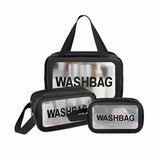3 Pieces Transparent Makeup Organizer Pouches/Makeup Bag for Women/Cosmetic Pouch/Toiletry Kit Bag for Travel(Pink/Large-Medium-Small)