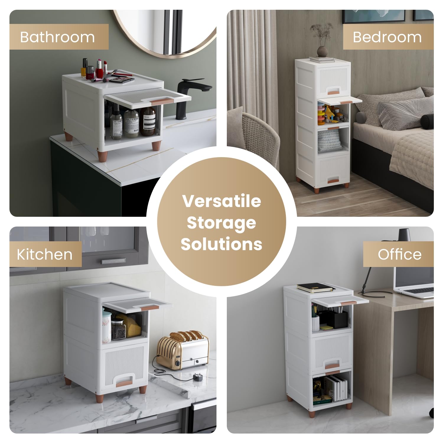 JD FRESH Tier Organizer for Clothes/Modular Kitchen Storage Rack/Modular Wardrobe for Cloth/Space Saving Closet for Bedroom-Living Room/Stackable Cabinet/Almirah for Home (White)