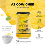 JD FRESH A2 Gir Cow Ghee 500 ml/Pure Cow Ghee/Traditional Bilona Method/Pure and Healthy Immunity Booster, Natural, Fresh Desi Cow Ghee